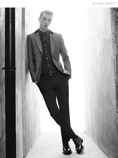 First Look: De Fursac Fall/Winter 2014 Ad Campaign image De Fursac Fall Winter 2014 Campaign Adrien Sahores 002 Leaning Up Against Wall Pose, Man Leaning Against Wall, Leaning Pose, Male Model Poses, Male Portrait Poses, Men Poses, Male Models Poses, Male Portraits, Mens Photoshoot Poses