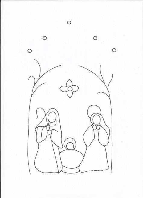 Simple Nativity, Nativity Painting, Primitive Stitchery, Christmas Embroidery Patterns, Beautiful Tattoo, Christmas Doodles, Christmas Card Art, Embroidery Christmas, Nativity Crafts