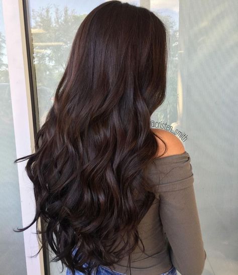 Curly Brown Hairstyle for Long Hair Long Dark Brown Hair, Rich Chocolate Brown Hair, Rich Brown Hair, Dark Chocolate Hair, Dark Chocolate Brown Hair, Dark Brunette Hair, Chocolate Brown Hair Color, Hair Color Chocolate, Brown Hair Inspo