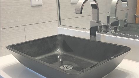 5 Tips For Choosing The Best Vessel Sink For Your Bathroom — TruBuild Construction Restoration Hardware Chandelier, Powder Bathroom Ideas, Modern Fireplace Mantels, Farmhouse Chic Kitchen, Farmhouse Fireplace Mantels, Black Faucet Bathroom, Workstation Sink, Upholstered Dining Bench, Unique Bathroom Vanity