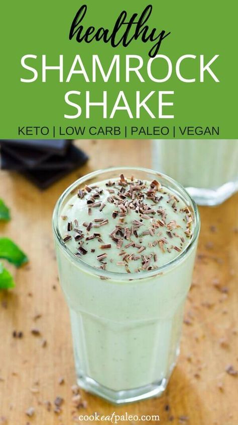 Healthy Shamrock Shake, Shamrock Shake Recipe, Keto Dairy, Keto Smoothie Recipes, Shamrock Shake, Photo Food, Keto Drink, Low Carb Paleo, How To Eat Paleo