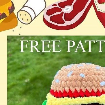 Crochet Burger Pattern Free, Burger Crochet, Crochet Burger, Birthday Crochet, Yarn Projects Crochet, Amigurumi Food, Instagram Pattern, Bears Nails, Plushie Patterns