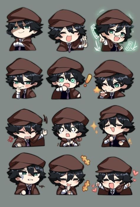 Ranpo Character Sheet, Chibi Ranpo Edogawa, Bsd Chibi Stickers, Bsd Character Sheet, Rampo Bungou Stray Dogs, Bungo Stray Dogs Chibi, Ranpo Chibi, Bsd Emojis, Bungo Stray Dogs Stickers