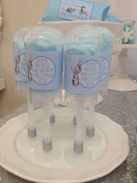 Blue cotton candy push up pops at a Frozen birthday party! See more party planning ideas at CatchMyParty.com! Popular Birthday Themes, Frozen Birthday Party Food, Disney Birthday Party Ideas, Disney Frozen Birthday Party, Disney Frozen Party, Winter Wonderland Birthday, Anna Birthday, Frozen Themed Birthday Party, Frozen Birthday Cake