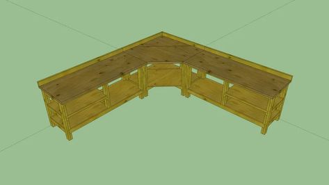 Diy Corner Workbench, Corner Workbench Plans, Corner Workbench, Reloading Bench Plans, Reloading Room, Diy Corner Desk, Workbench Ideas, Garage Workbench Plans, Garage Workbench