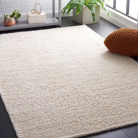 SAFAVIEH Handmade Casablanca Trautchen Wool Rug - On Sale - Bed Bath & Beyond - 36257286 White And Cream Rug, Flokati Rugs, Apartment Bedroom, Woven Area Rug, Custom Size Rugs, Nursery Rugs, Shag Area Rug, Room Decorations, House Furniture