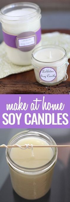 DIY Soy Candles- Super Easy and Crafty Diy Candles Easy, Homemade Soy Candles, Gifts Homemade, Making Candles Diy, Homemade Items, Candle Making Business, Soy Candle Making, Food Candles, Candle Making Supplies