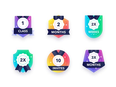 App Badges, Career Progression, Badge Icon, Icon Design Inspiration, Directory Design, Flat Design Icons, Personalised Badges, Corporate Art, Music App