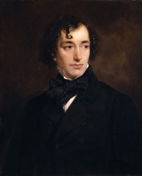 Sir Francis Grant PRA (1803-1878) — Benjamin Disraeli, Earl of Beaconsfield, PC, FRS, KG, as a Young Man, 1851-1852 Benjamin Disraeli, Rain Cape, Number 10, Architecture Exterior, Prime Minister, Victorian Era, Portrait Art, Oil Paintings, Cape