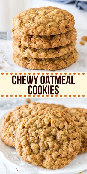 Oatmeal Cookies Recipes Easy, Chewy Oatmeal Cookies, Cookies Oatmeal, Oatmeal Cookies Easy, Simple Cookie, Oatmeal Cookies Chewy, Easy Oatmeal, Oatmeal Cookie Recipes, Crinkle Cookies