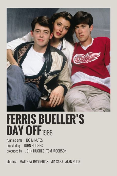 alternative minimalist polaroid poster made by @majaaplb (me) Ferris Bueller’s Day Off, Minimalist Polaroid Poster, 2010s Aesthetic, Movie Wall, Iconic Movie Posters, Ferris Bueller, Movie Card, Film Posters Minimalist, Pin Ideas