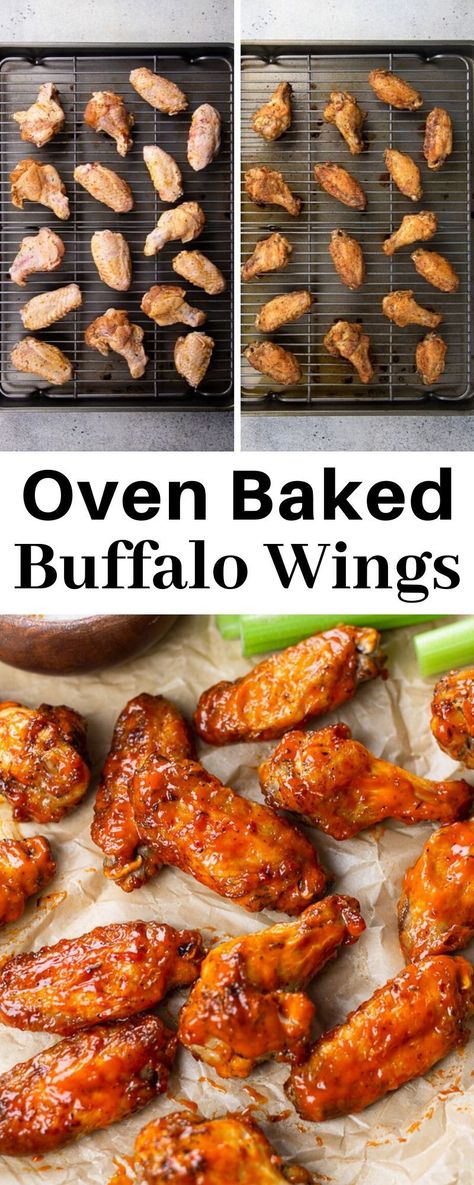 Wings Baked In The Oven, Oven Baked Buffalo Wings, Recipe For Chicken Wings, Wings Recipe Oven, Chicken Wings Recipe Oven, Buffalo Wings Recipe Baked, Chicken Wings Baked, Instant Pot Chicken Wings, Buffalo Chicken Wings Recipe