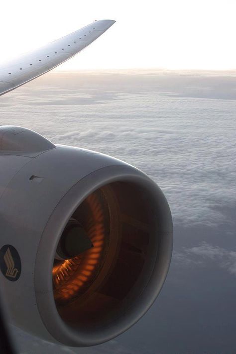 Engine View Sun Reflection, Ilmu Ekonomi, Jet Privé, Airplane Photography, Boeing Aircraft, Passenger Aircraft, Aircraft Engine, Singapore Airlines, General Aviation