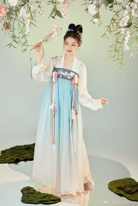 Tang Dynasty Clothing, Tang Dynasty Hanfu, Traditional Asian Dress, Chinese Style Dress, Clothing Sketches, Regency Dress, Hanfu Dress, Chinese Hanfu, Tang Dynasty