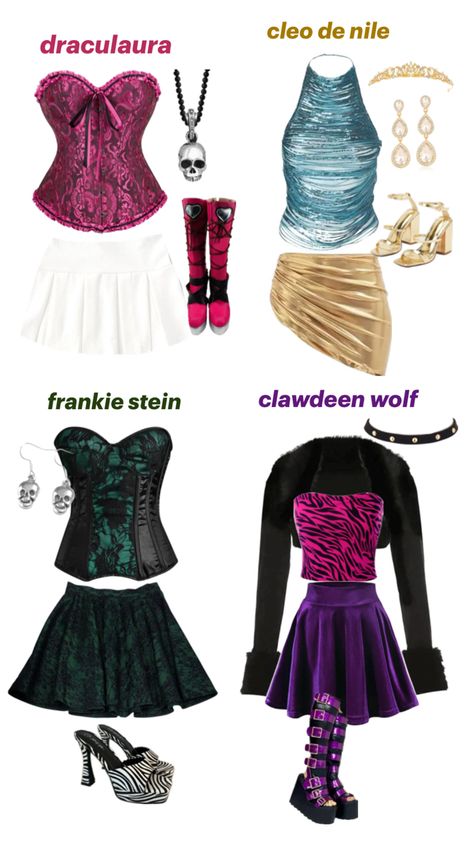 #monsterhigh #cleo #draculaura #clawdeen #frankie Draculaura Halloween Costume, Draculaura Halloween, Draculaura Costume, Monster High Halloween Costumes, Last Minute Kostüm, Halloween Costumes Brunette, Monster High Halloween, Monster High Costume, Mcbling Fashion