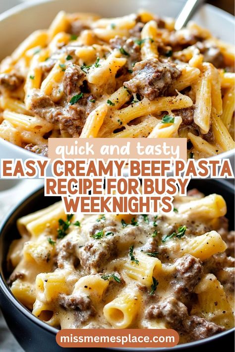 Say goodbye to stressful dinners with this easy creamy beef pasta recipe! Made in a slow cooker, this dish is ideal for families on the go. Start with tender chunks of beef and your choice of pasta, simmered in a luscious creamy sauce that clings to every bite. With minimal prep and hands-off cooking, you can enjoy quality time with your loved ones while this hearty meal cooks to perfection. Don’t forget to add your favorite veggies for a colorful and nutritious twist! Luxurious Beef Pasta In A Creamy Garlic Sauce, Beef And Noodles With Leftover Roast, Noodles And Beef Recipes, Beefy Noodles Recipe, Pasta Recipes With Beef, Creamy Beef And Bow Tie Pasta, Beef And Egg Noodle Recipes, Pasta Slow Cooker Recipes, Beef And Pasta Recipes