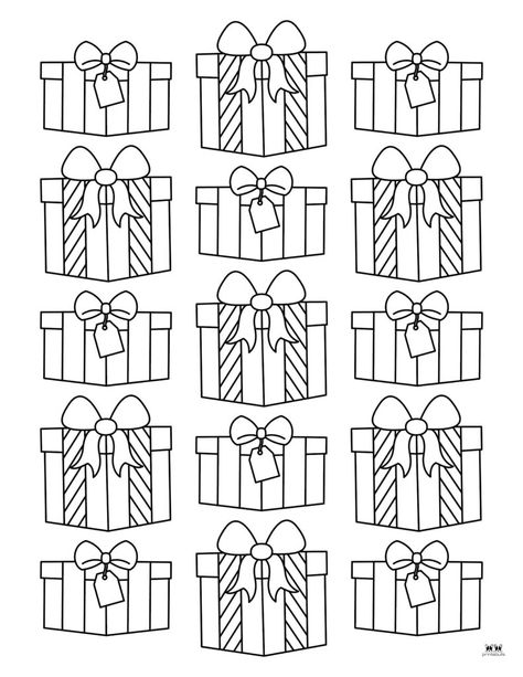 Choose from 25 unique Christmas present coloring pages to help your kids get ready for Christmas during the holidays! 100% FREE! Print from home! Christmas Present Template, Present Coloring Page, Present Coloring Page Free Printable, Coloring Book Christmas Gift, Christmas Coloring Sheets Target, Christmas Present Clipart, Christmas Gits, Christmas Present Coloring Pages, Reading Logs