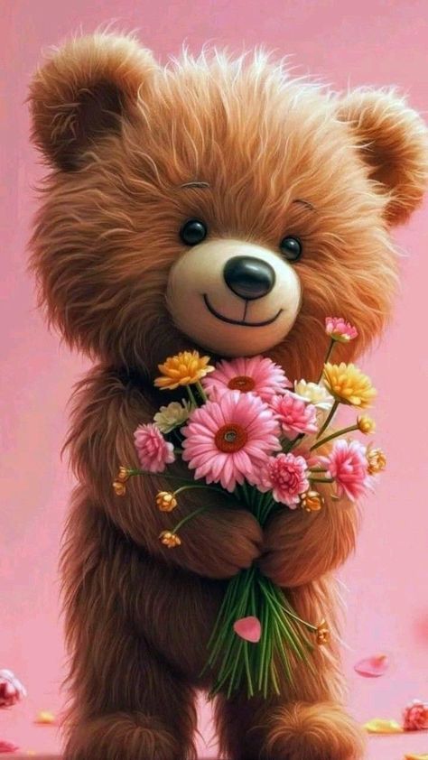 Gimtadienio Sveikinimai, Teddy Bear Hug, Rose Flower Pictures, Bear Hugs, Happy Birthday Pictures, Good Night Wishes, Night Wishes, Birthday Pictures, Pretty Wallpapers Backgrounds