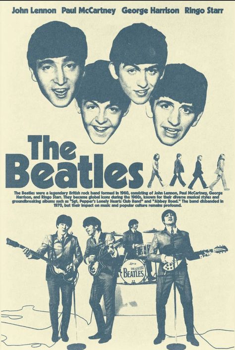 The Beatles Poster Aesthetic, Paul Mccartney Poster, The Beatles Aesthetic, John Lennon Poster, Benny And The Jets, The Beatles Poster, Beatles Wallpaper, Beatles Vintage, Beatles Graphic