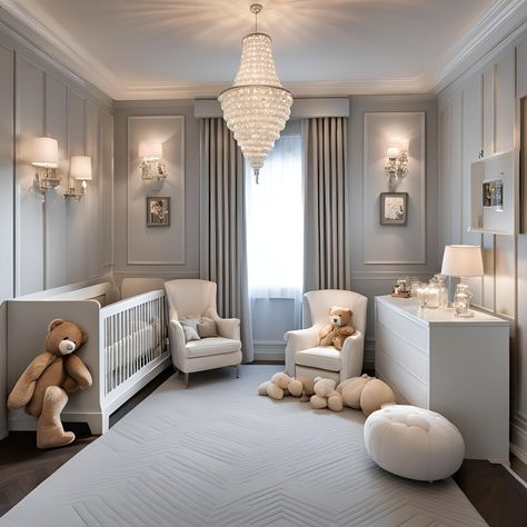 Luxury Nursery Ideas, Baby Room Luxury, Shared Bedroom Nursery, Dream Kids Bedroom, Luxury Nursery Room, Nursery Themes Boy, Classy Nursery, Bedroom Baby Boy, Baby Bedroom Boy