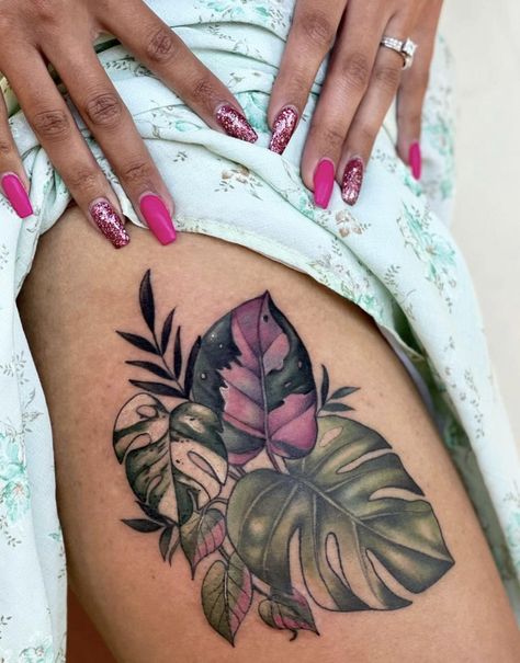 Houseplant Tattoo, Tattoo Over Scar, Earthy Tattoos, Bird Tattoo Wrist, Becoming A Tattoo Artist, Forest Tattoos, Anchor Tattoos, Plant Tattoo, Tattoos For Black Skin