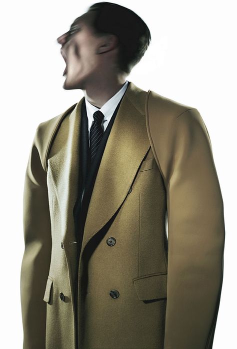 Raf Simons FW09 Campaign Raf Simons Campaign, Men Editorial, Revival Clothing, Collection Ideas, Mens Editorial, Raf Simons, Fashion Graphic, Cubicle, Double Breasted Suit Jacket