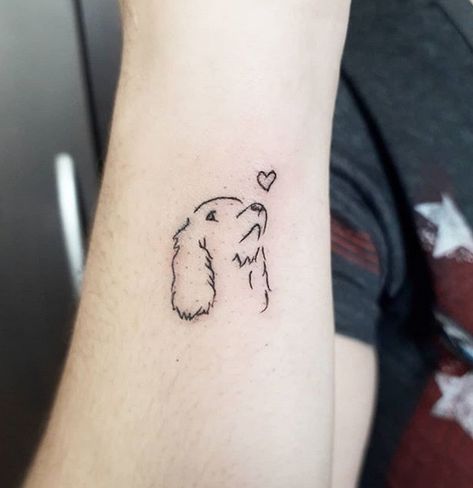 14 Memorial Tattoo Ideas For Cocker Spaniel Owners | PetPress Spaniel Tattoo, Memorial Tattoo Ideas, Puppy Tattoo, Small Dog Tattoos, Dog Memorial Tattoos, Pawprint Tattoo, Shoulder Tattoos, Memorial Tattoo, Memorial Tattoos