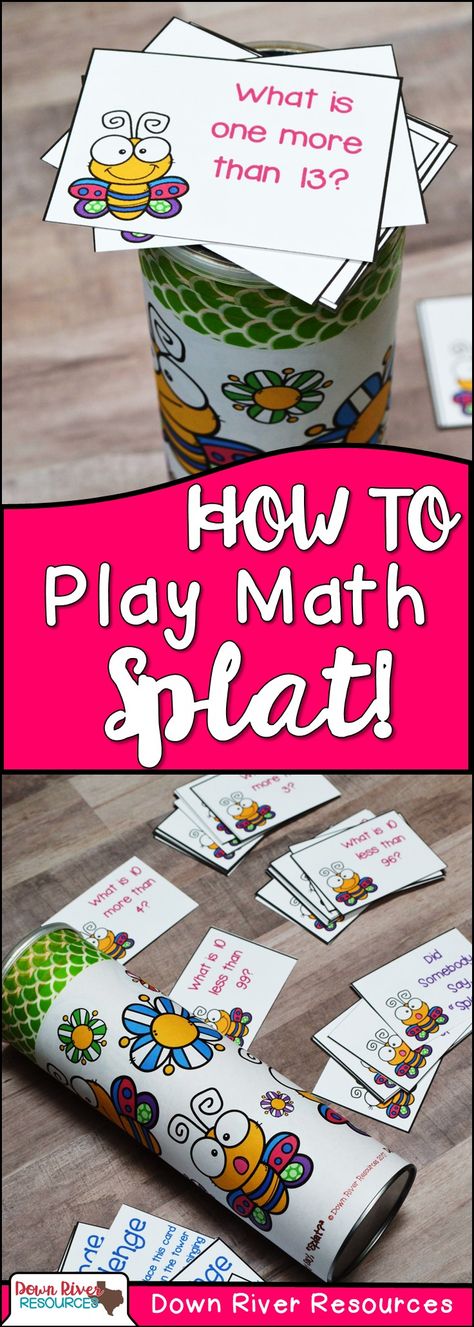 Mathematics just got more entertaining with these fun interactive SPLAT! math games. Add a potato chip can and some cards and students are engaged in kindergarten, first, and second grade math standards! | Down River Resources Blog Math Card Games, Play Math, Learn Math, Math Number Sense, Fun Math Games, Second Grade Math, Potato Chip, A Potato, Math Methods