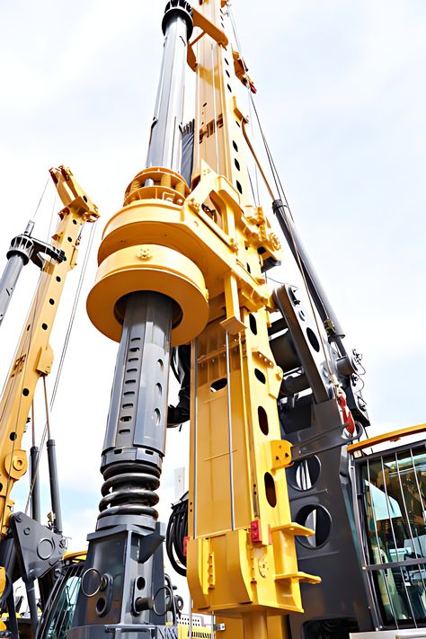 pile driving leads, pile driving equipment for sale, vibratory hammer Big Machines Heavy Equipment, Steel Architecture, Heavy Construction Equipment, Alpha Omega, Safety Precautions, Construction Machines, Heavy Machinery, Kansas City Missouri, Construction Equipment