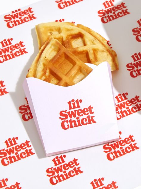 Brand Identity & Graphic Design for Lil Sweet Chic Waffle Restaurant, American Fast Food, Food Branding, Fast Casual, Pop Ups, Chicken And Waffles, 로고 디자인, New Classic, Food Packaging