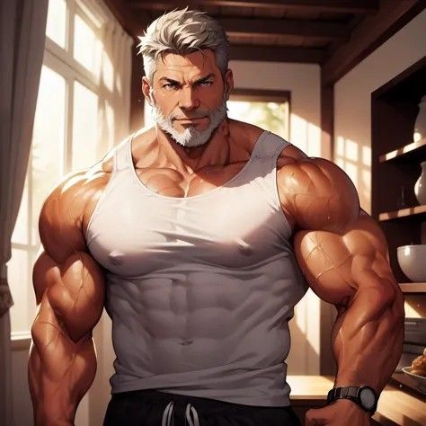 Big Anime Man, Muscle Anime Men, Big Pecs Man Anime, Anime Muscle Guy, Muscular Anime Man, Buff Anime Men, Buff Men Art, Buff Anime Guy, Barbarian Character Design Male