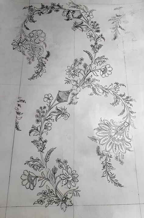 Jaal Archives - Designsketch.in Fabric Paint Diy, Flower Machine Embroidery Designs, Flower Drawing Design, Embroidery Design Download, Diy Embroidery Patterns, Saree Design, Border Embroidery Designs, Print Design Pattern, Border Embroidery