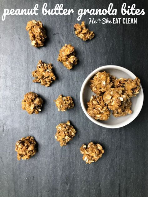 Peanut Butter Granola Bites are the perfect pre or post workout snack and a great snack for kids! Easy to make with only 3 ingredients & made with @backtonature Gluten-Free Chocolate Delight Granola from @publix. #ad #snackhappy Clean Eating Deserts, Post Workout Snack, He And She, Granola Bites, Easy To Make Snacks, Snack For Kids, Peanut Butter Granola, Clean Eating Desserts, Peanut Butter Honey