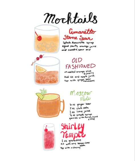 Easy At Home Mocktails, Mocktail Non Alcoholic Bar, Mocktails Non Alcoholic Moscow Mule, 20s Mocktails Non Alcoholic, Tasty Non Alcoholic Drinks, Best Mock Tails, Mock Tails To Order At A Bar, Fun Easy Mocktails, Non Alcoholic Drinks Wedding