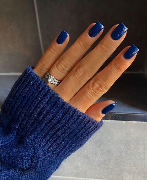 Blue Nail Looks, Navy Blue Nail Designs, Dark Blue Nails, Blue Gel Nails, Navy Nails, Navy Blue Nails, Perfect Manicure, Blue Acrylic Nails, Nail Prep