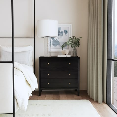 With a straightforward, clean design, and fine craftsmanship, the Nora collection brings a traditional form to your living space. Dark Bedroom Furniture, Dresser Bed, Black Nightstand, Black Drawers, The Butler, 3 Drawer Chest, Wood Dresser, Bedroom Furniture Dresser, Liberty Furniture