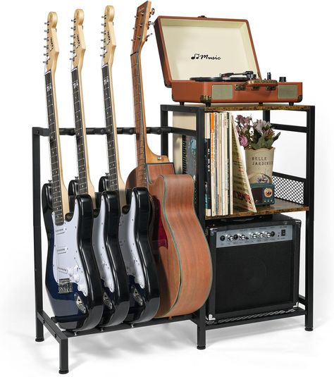 Multiple Guitar Stand, Record Storage Cabinet, Guitar Storage, Guitar Rack, Guitar Stands, Vinyl Record Storage, Guitar Stand, Record Storage, Guitar Case