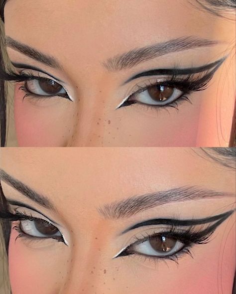 Grafik Eyeliner, Maquillage Halloween Simple, Graphic Makeup, Rave Makeup, Graphic Eyeliner, Swag Makeup, Makijaż Smokey Eye, Eye Makeup Designs, Dope Makeup