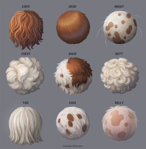 ArtStation - Fur Studies, Femke Schaars How To Draw Dog Hair, Stylized 3d, How To Render, Digital Painting Techniques, Texture Drawing, Digital Art Beginner, Digital Painting Tutorials, 판타지 아트, Anatomy Art