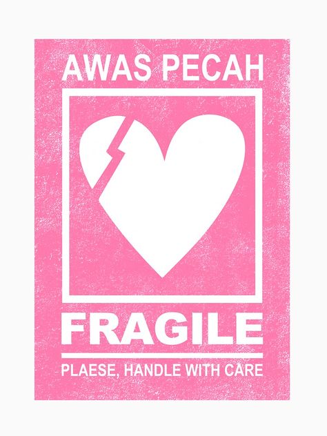 Pin Sticker, Delivery Sticker Design, Handle With Care, No Love Sticker, Handle With Care Sticker, Packaging Fragile Items, Fragile Handle With Care Tattoo, Handle With Care Tattoo, Enhypen Fragile Sticker