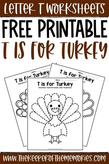 T Is For Turkey, Turkey Preschool, Letter T Words, Turkey Worksheets, Free Printable Preschool Worksheets, Letter T Crafts, Letter T Activities, Letter Worksheets For Preschool, Thanksgiving Worksheets