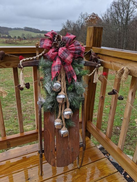 Baby Sled, Christmas Sled Decoration, Christmas Sleigh Decorations, Sled Decor, Christmas Sled, Country Christmas Decorations, Christmas Yard Decorations, Christmas Sleigh, Good Old Days