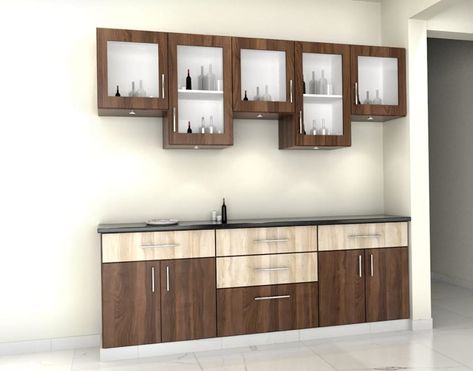 Cutlery Unit Design Modern, Crockery Unit Design Dining Rooms, Creative Kitchen Design, Wardrobe Laminate, Crockery Cabinet Design, Laminate Design, Kitchen Wardrobe Design, Kitchen Ceiling Design, Contemporary Kitchen Remodel