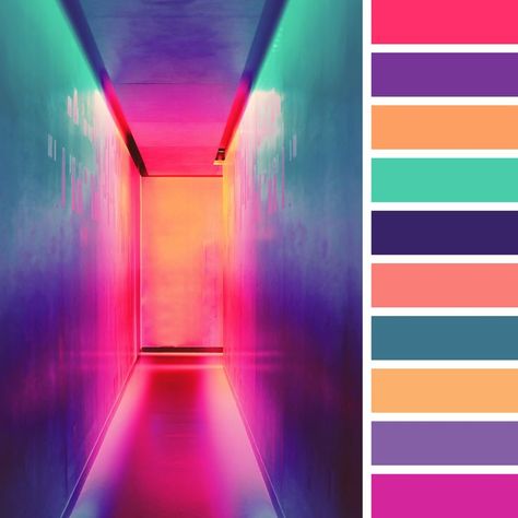 Maximalist Painting, Neon Color Palette, Neon Colour Palette, Color Schemes Colour Palettes, Color Palette Design, Color Inspo, Colour Board, Neon Color, Color Pallets