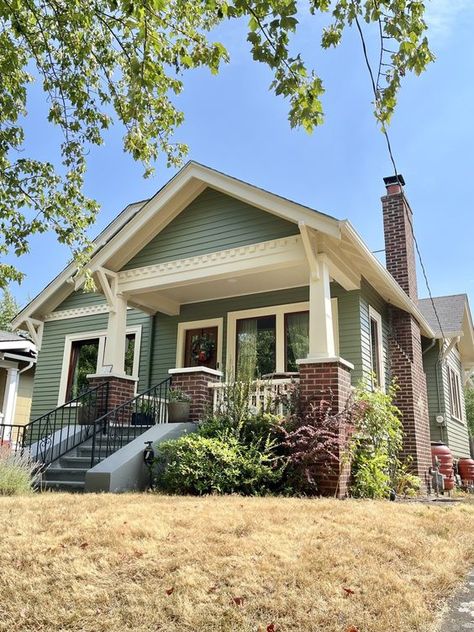 A Welcomed Craftsman Refresh - The Phinery 1930 Bungalow Exterior, Craftsman Bungalow Exterior Colors, Craftsman Restoration, 1920s Craftsman Bungalow Exterior, Craftsman Style Homes Exterior Color, Craftsman Color Palette, Exterior Paint Palette, 1920s Craftsman Bungalows, Renovated Craftsman