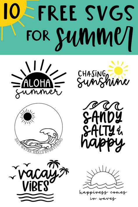 Free Summer SVG Set: Awesome Beach & Pool Designs Free Summer Svg Files For Cricut, Free Beach Svg, Free Beach Svg Files For Cricut, Summer Svg Free, Beach Koozie, Cricket Joy Projects Craft Ideas, Tats Ideas, Circuit Maker, Cricut Projects Easy