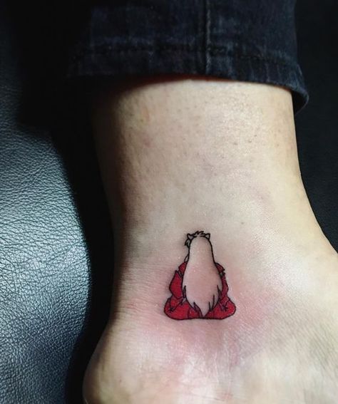 Sit! Inuyasha tattoo on the ankle done by @tatuajes_vas | www.otzi.app Inuyasha Tattoo, Back Of Arm Tattoo, Naruto Tattoo, Inspiration Tattoos, Hand Tattoos For Women, Leg Tattoo Men, Small Tattoo Designs, Small Tattoo, Anime Tattoos