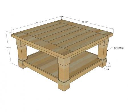 Turned Leg Coffee Table, Handmade Lights, Coffee Table Plans, Refinishing Furniture Diy, Table Square, Coffee Table Dimensions, Square Coffee Table, Table Metal, Table Cafe