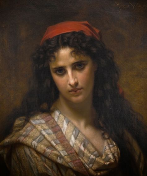 Hugues Merle (French, 1823-1881) A Rare Beauty oil on canvas 21.75 X 18.25 in. Hugues Merle, Rennaissance Art, Academic Art, European Paintings, Tableau Art, Classic Paintings, Rare Beauty, Romantic Art, Classical Art