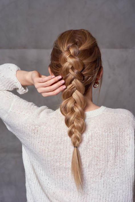 How to Dutch Braid Your Own Hair: Easy Dutch Braid Tutorial Reverse French Braids, Ponytail Trick, Dutch Braid Tutorial, French Braid Ponytail, Dutch Braid Hairstyles, Braiding Your Own Hair, Single Braid, French Braid Hairstyles, Braid Hairstyles